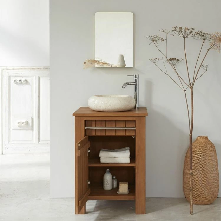 BOIS DESSUS BOIS DESSOUS Meuble Sous Vasque En Teck Massif 60 Cm 3 BOIS DESSUS BOIS DESSOUS Meuble Sous Vasque En Teck Massif 60 Cm – Image 3