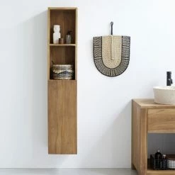 BOIS DESSUS BOIS DESSOUS Colonne De Salle De Bain En Teck Massif Suspendue