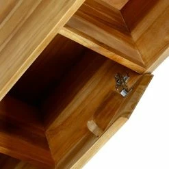 BOIS DESSUS BOIS DESSOUS Colonne De Salle De Bain En Teck Massif Suspendue -Paris Prix boutique B2CD 1048