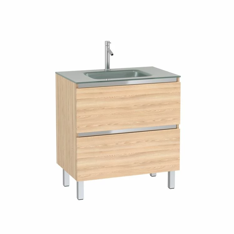 Aurlane Pack Meuble De Salle De Bain 80x50 Cm Chêne Blond - 2 Tiroirs - Vasque Argent 3 Aurlane Pack Meuble De Salle De Bain 80x50 Cm Chêne Blond - 2 Tiroirs - Vasque Argent – Image 3