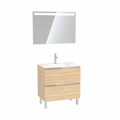 Aurlane Meuble De Salle De Bain 80x50 Cm Chêne Blond + Vasque Verre Blanc + Miroir A Bande LED 80x60 7 Aurlane Meuble De Salle De Bain 80x50 Cm Chêne Blond + Vasque Verre Blanc + Miroir A Bande LED 80x60 -Paris Prix boutique B2CD 1132