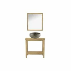 HELLIN Meuble De Salle De Bain 80 Vasque Marbre Et Miroir (ensemble) - PARIS