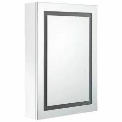 VIDAXL Armoire De Salle De Bain A Miroir LED Blanc Brillant 50x13x70cm -Paris Prix boutique B2CD 1166