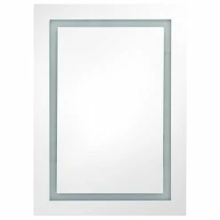 VIDAXL Armoire De Salle De Bain A Miroir LED Blanc Brillant 50x13x70cm -Paris Prix boutique B2CD 1167