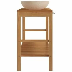 VIDAXL Armoire De Toilette En Teck Solide Avec Lavabos En Marbre Creme 8 VIDAXL Armoire De Toilette En Teck Solide Avec Lavabos En Marbre Creme -Paris Prix boutique B2CD 1180