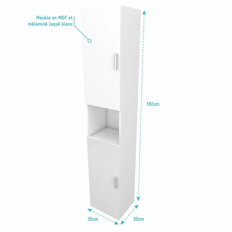 Aurlane Colonne Meuble De Salle De Bain Blanc 35cm - THRIFTY 35 4 Aurlane Colonne Meuble De Salle De Bain Blanc 35cm - THRIFTY 35 – Image 4