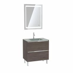 Aurlane Pack Meuble De Salle De Bain 80x50 Cm Graphite + Vasque Argent + Miroir LED 70x90 7 Aurlane Pack Meuble De Salle De Bain 80x50 Cm Graphite + Vasque Argent + Miroir LED 70x90 -Paris Prix boutique B2CD 1235
