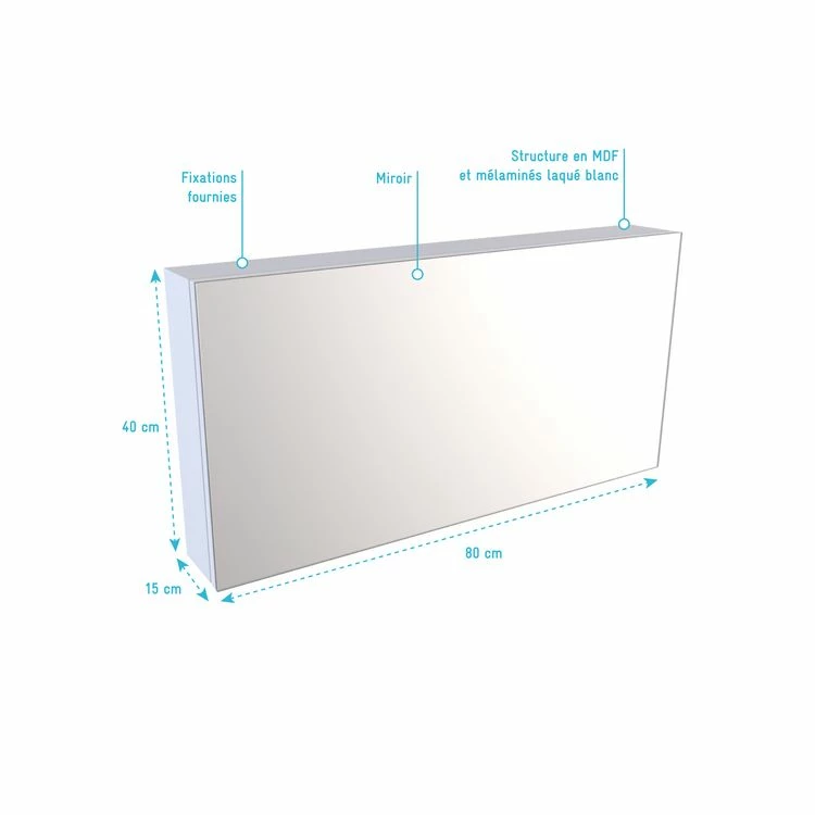 Aurlane ARMOIRE DE TOILETTE AVEC MIROIR ET PORTE A FERMETURE PROGRESSIVE - PERSONALYZ RECTANGLE 4 Aurlane ARMOIRE DE TOILETTE AVEC MIROIR ET PORTE A FERMETURE PROGRESSIVE - PERSONALYZ RECTANGLE – Image 4