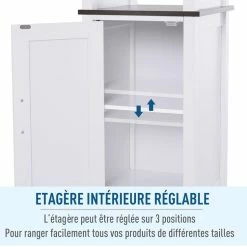 HOMCOM Meuble Colonne Rangement Salle De Bain Dim. 40L X 38l X 162H Cm 3 étagères + Placard MDF Panneaux Particules Blanc Aspect Noyer -Paris Prix boutique B2CD 1281