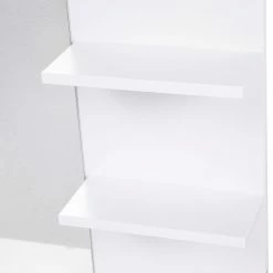 HOMCOM Miroir De Salle De Bain Avec étagères - 2 étagères Latérales + Grande étagère Inférieure - Kit Installation Fourni - MDF Blanc -Paris Prix boutique B2CD 1293