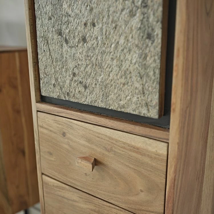 BOIS DESSUS BOIS DESSOUS Colonne De Salle De Bain En Acacia Et Pierre 4 BOIS DESSUS BOIS DESSOUS Colonne De Salle De Bain En Acacia Et Pierre – Image 4