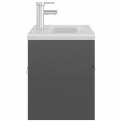 VIDAXL Armoire D'evier Avec Lavabo Integre Gris Brillant Agglomere -Paris Prix boutique B2CD 1309