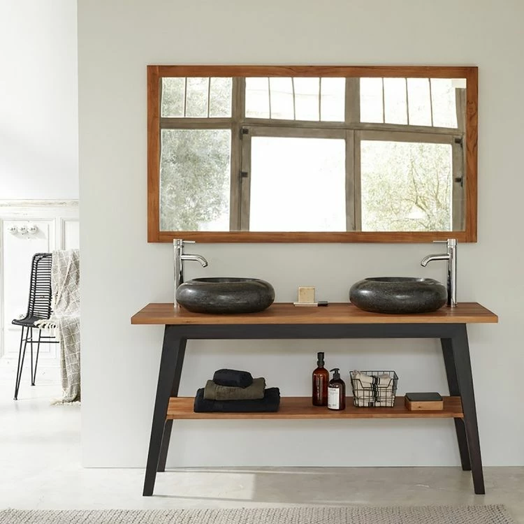 BOIS DESSUS BOIS DESSOUS Meuble Double Vasque En Teck Massif 150 Cm 1 BOIS DESSUS BOIS DESSOUS Meuble Double Vasque En Teck Massif 150 Cm