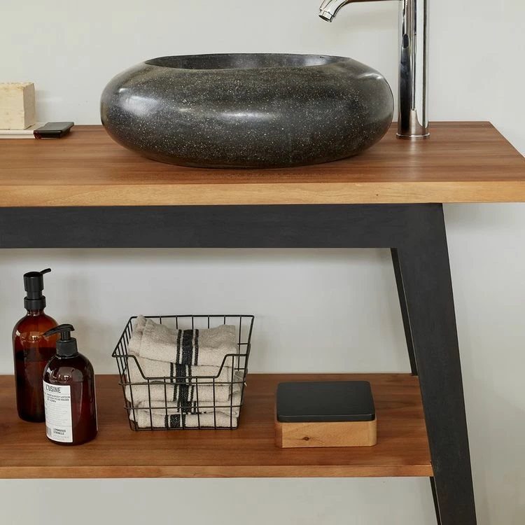 BOIS DESSUS BOIS DESSOUS Meuble Double Vasque En Teck Massif 150 Cm 3 BOIS DESSUS BOIS DESSOUS Meuble Double Vasque En Teck Massif 150 Cm – Image 3