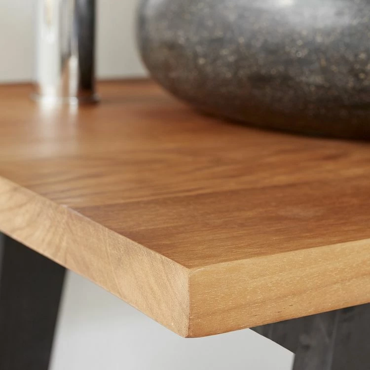 BOIS DESSUS BOIS DESSOUS Meuble Double Vasque En Teck Massif 150 Cm 4 BOIS DESSUS BOIS DESSOUS Meuble Double Vasque En Teck Massif 150 Cm – Image 4