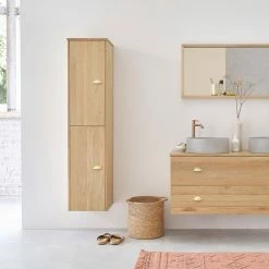 BOIS DESSUS BOIS DESSOUS Colonne De Salle De Bain En Bois De ChĂȘne