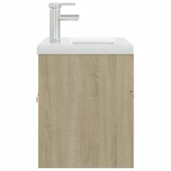 VIDAXL Armoire D'evier Avec Lavabo Integre Chene Sonoma Agglomere -Paris Prix boutique B2CD 1350