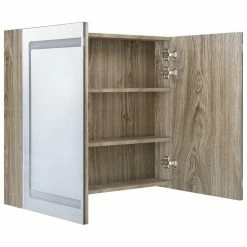 VIDAXL Armoire De Salle De Bain A Miroir LED Chene 80x12x68 Cm -Paris Prix boutique B2CD 1357