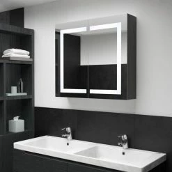 VIDAXL Armoire De Salle De Bain A Miroir A LED 80x12,2x68 Cm