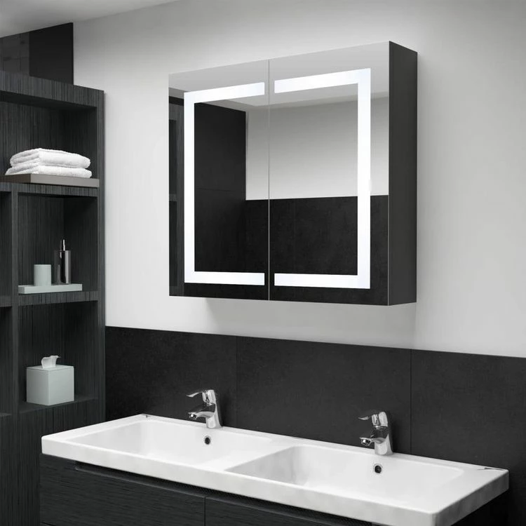 VIDAXL Armoire De Salle De Bain A Miroir A LED 80x12,2x68 Cm 1 VIDAXL Armoire De Salle De Bain A Miroir A LED 80x12,2x68 Cm