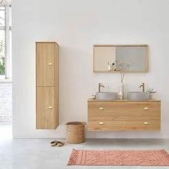 BOIS DESSUS BOIS DESSOUS Colonne De Salle De Bain En Bois De Chêne -Paris Prix boutique B2CD 139
