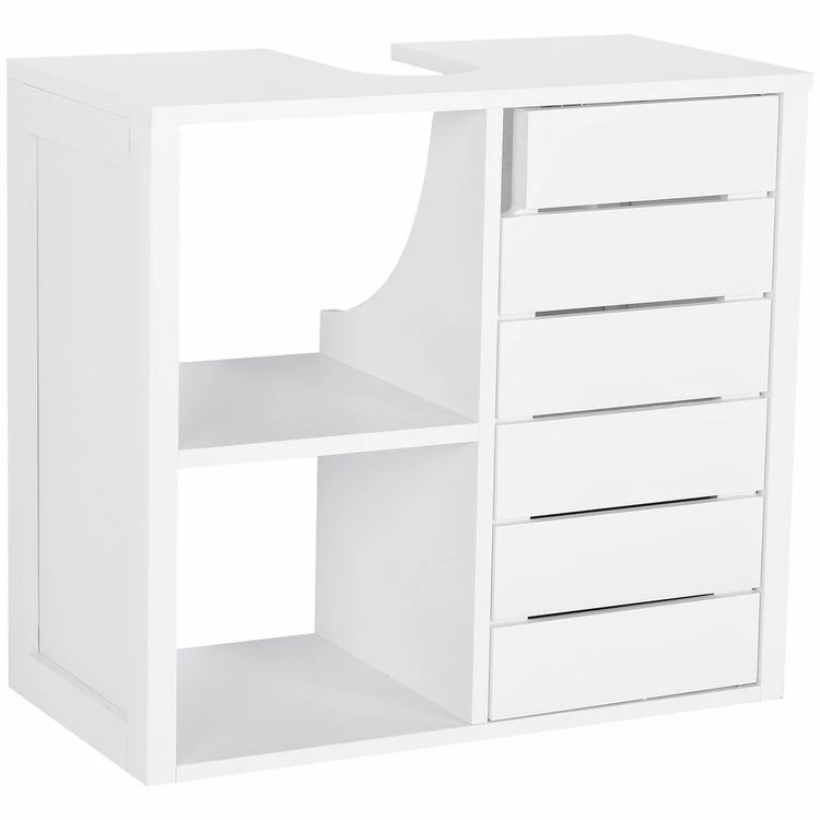 HOMCOM Meuble Salle De Bain Mural - Meuble Sous-vasque - Placard 1 Porte Avec étagère - Double Niche - Dim. 60L X 30l X 54H Cm - MDF Blanc 1 HOMCOM Meuble Salle De Bain Mural - Meuble Sous-vasque - Placard 1 Porte Avec étagère - Double Niche - Dim. 60L X 30l X 54H Cm - MDF Blanc