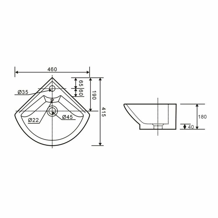 ONDEE PIVOINE Lave-mains 46cm BLANC 4 ONDEE PIVOINE Lave-mains 46cm BLANC – Image 4