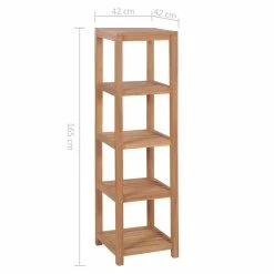 VIDAXL Etagere De Salle De Bain 4 Niveaux Teck Massif 42x42x165 Cm 11 VIDAXL Etagere De Salle De Bain 4 Niveaux Teck Massif 42x42x165 Cm -Paris Prix boutique B2CD 1416