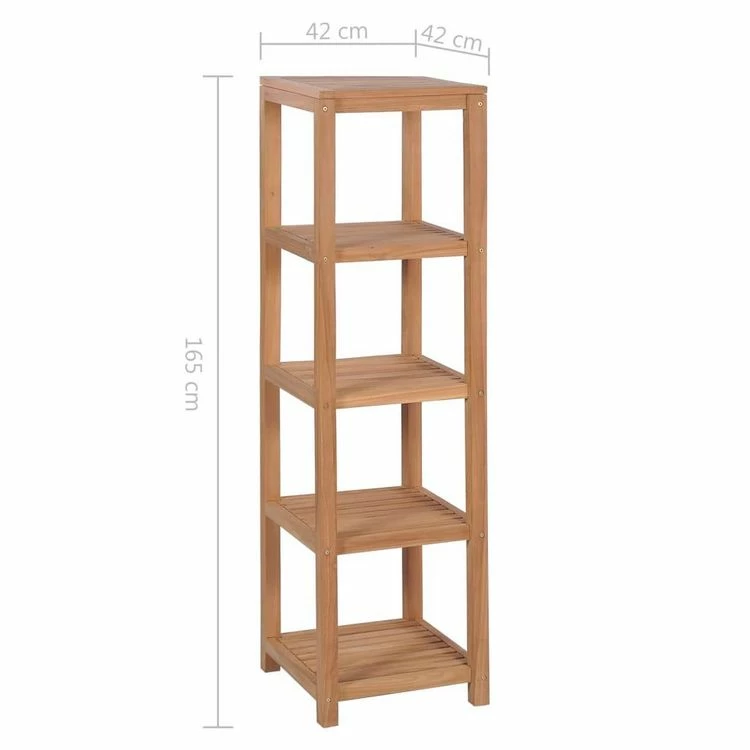 VIDAXL Etagere De Salle De Bain 4 Niveaux Teck Massif 42x42x165 Cm 6 VIDAXL Etagere De Salle De Bain 4 Niveaux Teck Massif 42x42x165 Cm – Image 6