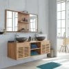 BOIS DESSUS BOIS DESSOUS Meuble Double Vasque En Teck Massif 160 Cm