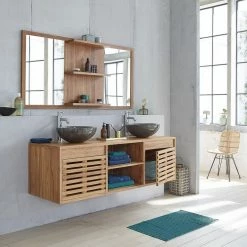 BOIS DESSUS BOIS DESSOUS Meuble Double Vasque En Teck Massif 160 Cm 6 BOIS DESSUS BOIS DESSOUS Meuble Double Vasque En Teck Massif 160 Cm -Paris Prix boutique B2CD 1431