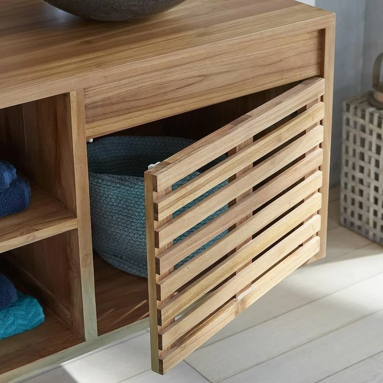 BOIS DESSUS BOIS DESSOUS Meuble Double Vasque En Teck Massif 160 Cm 4 BOIS DESSUS BOIS DESSOUS Meuble Double Vasque En Teck Massif 160 Cm – Image 4