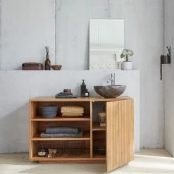 BOIS DESSUS BOIS DESSOUS Meuble Sous Vasque En Teck Massif 120 Cm -Paris Prix boutique B2CD 1439