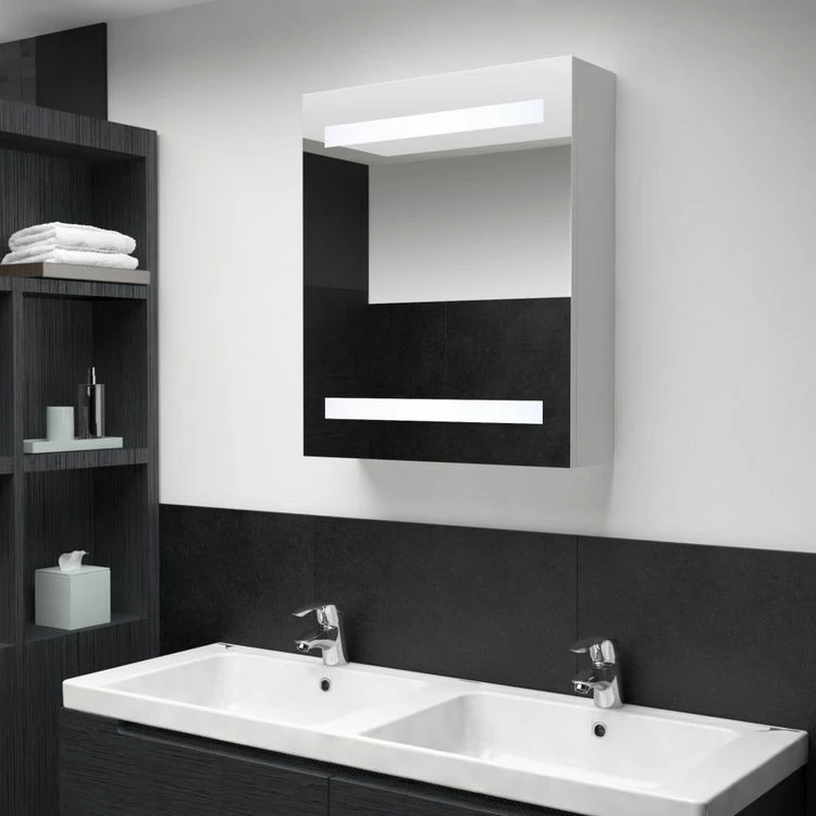 VIDAXL Armoire De Salle De Bain A Miroir LED 50x13,5x60 Cm 1 VIDAXL Armoire De Salle De Bain A Miroir LED 50x13,5x60 Cm