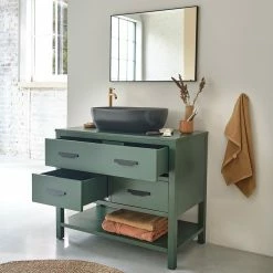 BOIS DESSUS BOIS DESSOUS Meuble De Salle De Bain En Acacia 3 Tiroirs 90 -Paris Prix boutique B2CD 1461