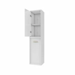 Aurlane COLONNE DE SALLE DE BAIN SCANDINAVE BLANC A SUSPENDRE - H150xP25xL35cm - NORDIK BASIS -Paris Prix boutique B2CD 1509