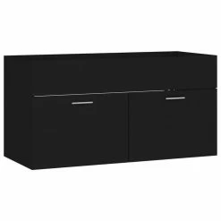 VIDAXL Armoire D'evier Avec Lavabo Integre Noir Agglomere -Paris Prix boutique B2CD 1537