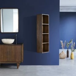 BOIS DESSUS BOIS DESSOUS Colonne De Salle De Bain En Mindi Massif Finition Noyer Suspendue 6 BOIS DESSUS BOIS DESSOUS Colonne De Salle De Bain En Mindi Massif Finition Noyer Suspendue -Paris Prix boutique B2CD 1546