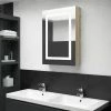 VIDAXL Armoire De Salle De Bain A Miroir LED Chene 50x13x70 Cm