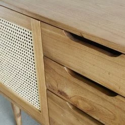 BOIS DESSUS BOIS DESSOUS Meuble Sous Vasque En Mindi Massif Et Cannage 85 Cm -Paris Prix boutique B2CD 1608