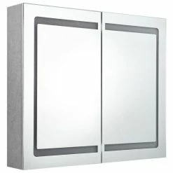 VIDAXL Armoire De Salle De Bain A Miroir LED Gris Beton 80x12x68 Cm 8 VIDAXL Armoire De Salle De Bain A Miroir LED Gris Beton 80x12x68 Cm -Paris Prix boutique B2CD 1616