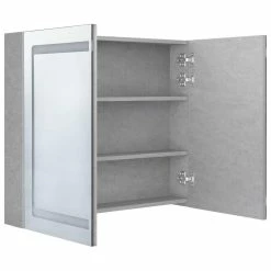 VIDAXL Armoire De Salle De Bain A Miroir LED Gris Beton 80x12x68 Cm 10 VIDAXL Armoire De Salle De Bain A Miroir LED Gris Beton 80x12x68 Cm -Paris Prix boutique B2CD 1618
