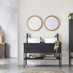 BOIS DESSUS BOIS DESSOUS Meuble De Salle De Bain En Pin Massif Et Métal 120 Cm