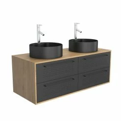 Aurlane Meuble De Salle De Bain Caisson 4 Tiroirs + 2 Vasques Rondes - UBY 120cm 6 Aurlane Meuble De Salle De Bain Caisson 4 Tiroirs + 2 Vasques Rondes - UBY 120cm -Paris Prix boutique B2CD 1681