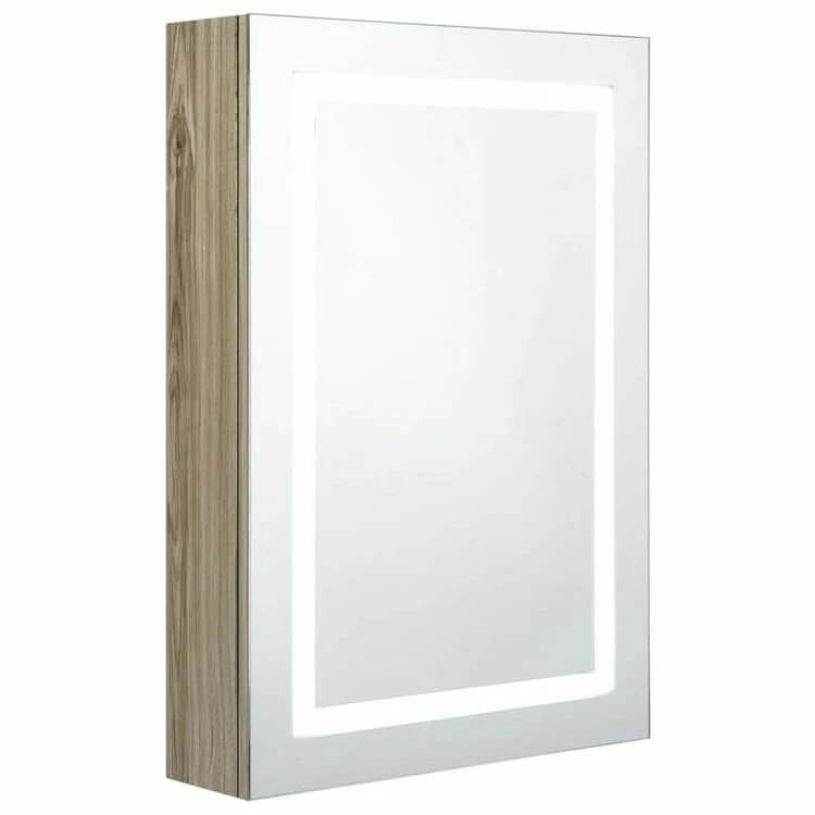 VIDAXL Armoire De Salle De Bain A Miroir LED Chene 50x13x70 Cm 2 VIDAXL Armoire De Salle De Bain A Miroir LED Chene 50x13x70 Cm – Image 2