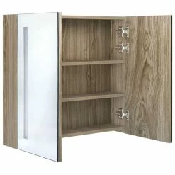 VIDAXL Armoire De Salle De Bain A Miroir LED Chene 62x14x60 Cm -Paris Prix boutique B2CD 170