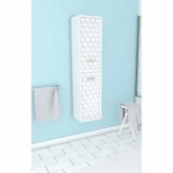 Aurlane COLONNE DE SALLE DE BAIN SCANDINAVE BLANC A SUSPENDRE - H150xP25xL35cm - NORDIK TEGNINGER