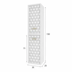 Aurlane COLONNE DE SALLE DE BAIN SCANDINAVE BLANC A SUSPENDRE - H150xP25xL35cm - NORDIK TEGNINGER -Paris Prix boutique B2CD 1724