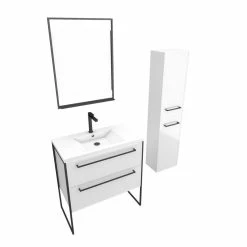 Aurlane Pack Meuble De Salle De Bain 80x50 Cm Blanc - 2 Tiroirs - Vasque Blanche - Miroir - Colonne Suspendu 6 Aurlane Pack Meuble De Salle De Bain 80x50 Cm Blanc - 2 Tiroirs - Vasque Blanche - Miroir - Colonne Suspendu -Paris Prix boutique B2CD 174