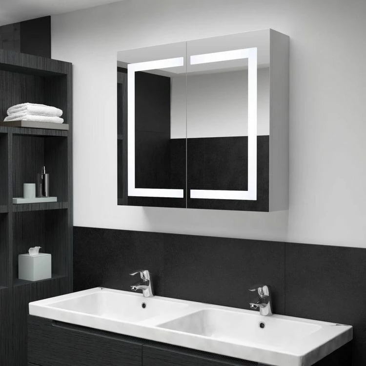 VIDAXL Armoire De Salle De Bain A Miroir LED 80x12,2x68 Cm 1 VIDAXL Armoire De Salle De Bain A Miroir LED 80x12,2x68 Cm